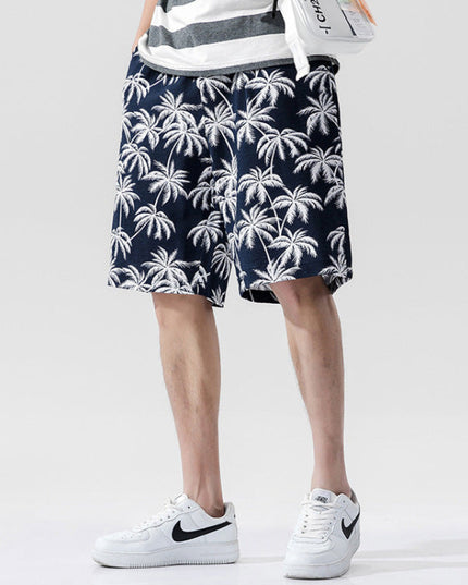 Męskie szorty kąpielowe luźne z palmami