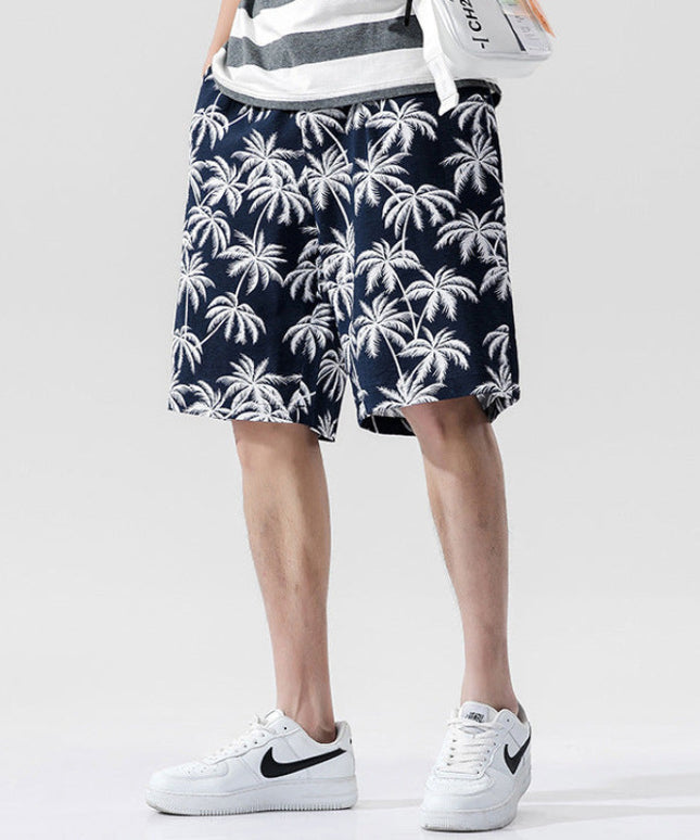 Męskie szorty kąpielowe luźne z palmami