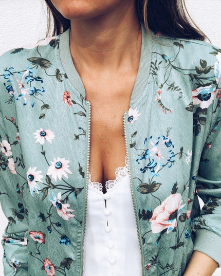 Damska kurtka przejściowa we wzór kwiatów