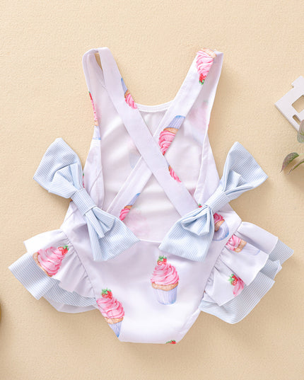 Jednoczęściowy strój kąpielowy dla niemowląt z kokardkami