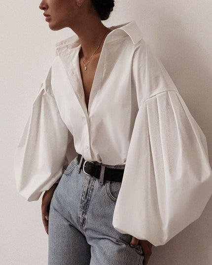 Damska koszula z bufiastymi rękawami