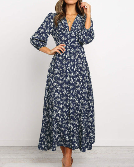 Sukienka maxi zapinana na guziki