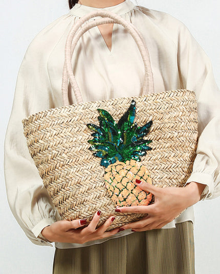 Torba plażowa z błyszczącym ananasem