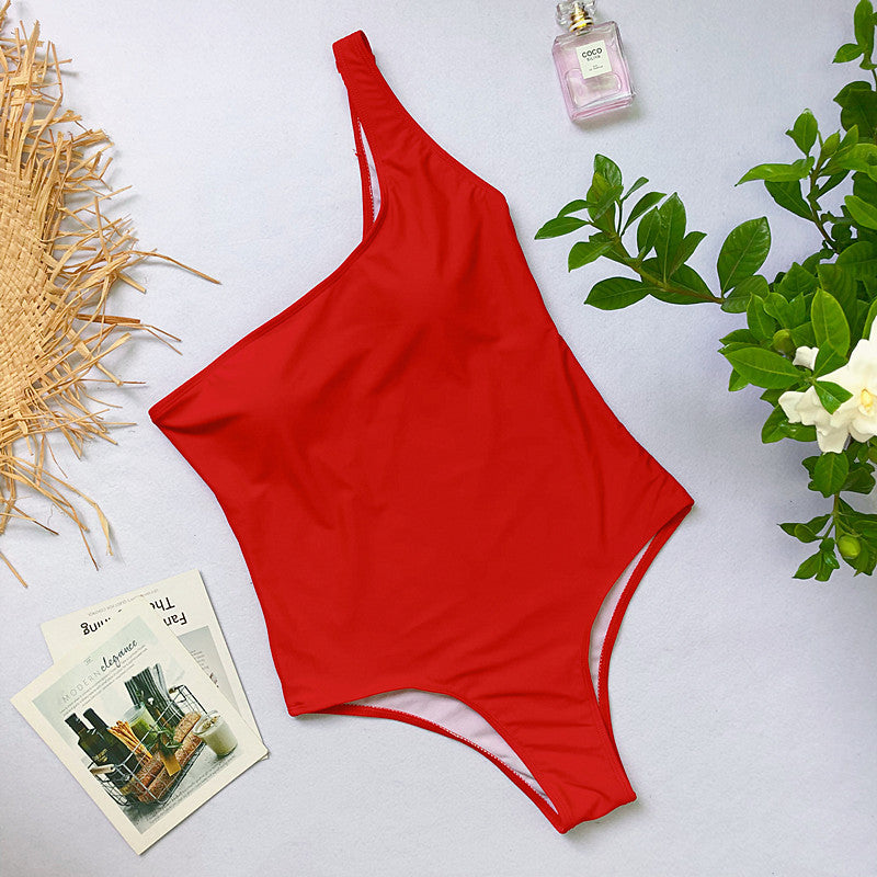 Damski jednoczęściowy strój kąpielowy na jedno ramię