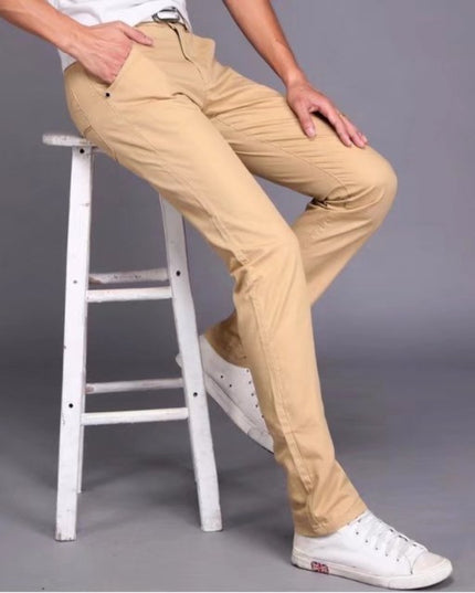 Męskie klasyczne spodnie z prostymi nogawkami