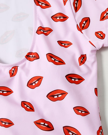 Damski jednoczęściowy strój kąpielowy z rękawkami