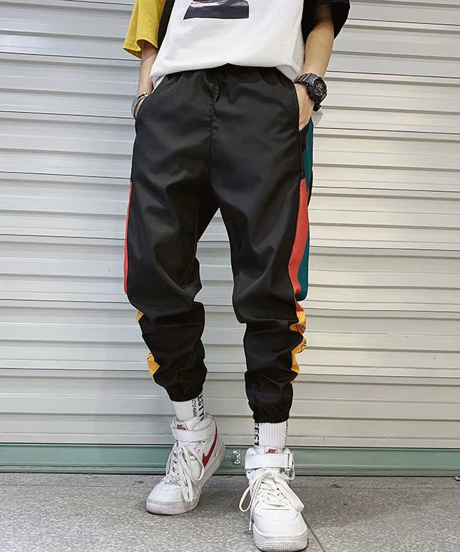 Męskie spodnie treningowe z kolorową lamówką