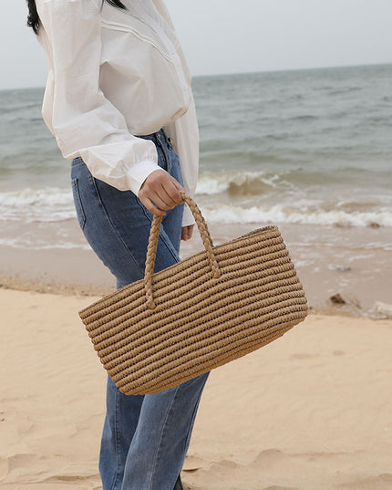 Torba plażowa słomkowa duża