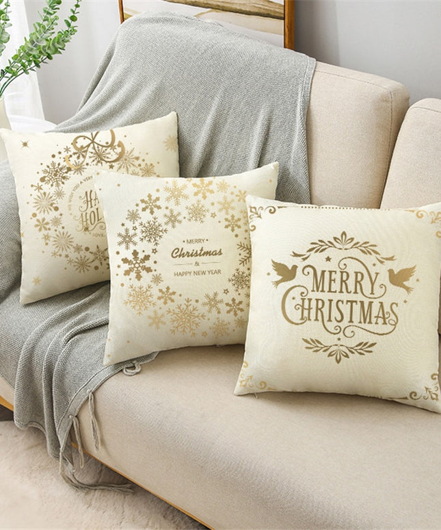 Poszewka na poduszkę świąteczna w złotych kolorach