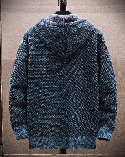 Męski sweter rozpinany z kapturem