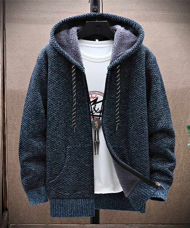 Męski sweter rozpinany z kapturem