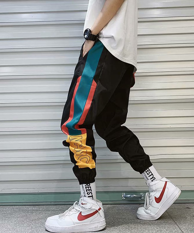 Męskie spodnie treningowe z kolorową lamówką