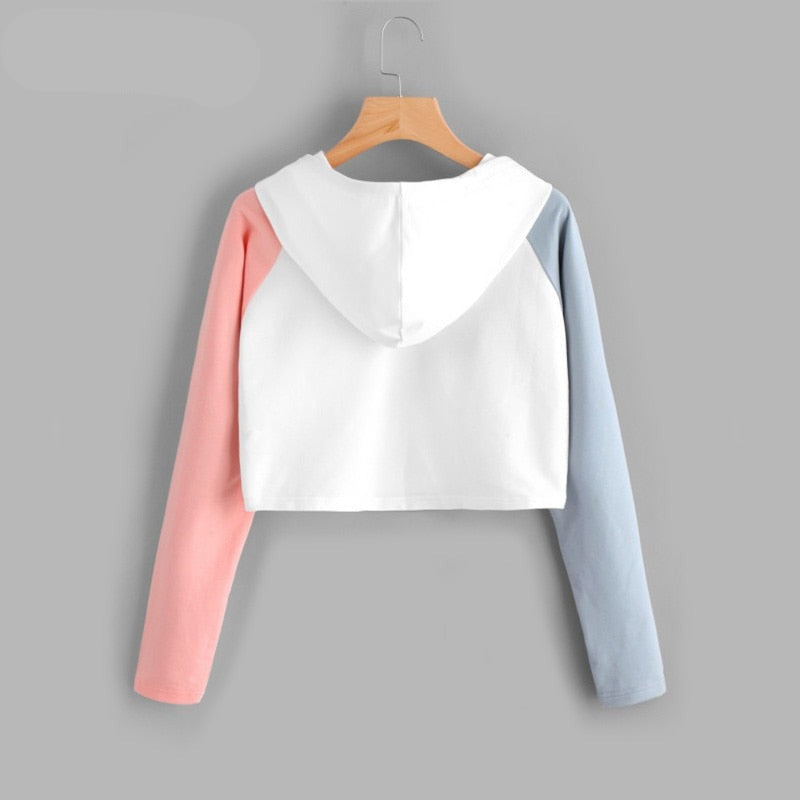 Damska bluza trzykolorowa długości crop
