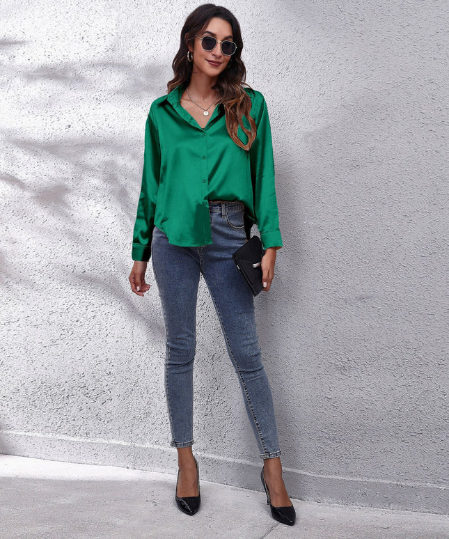 Damska koszula z satynowej tkaniny