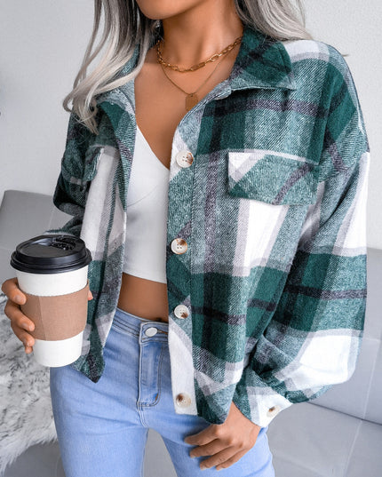 Damska kurtka przejściowa o kroju flanelowej koszuli