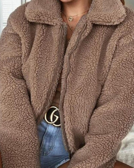 Damska kurtka przejściowa polarowa długości crop