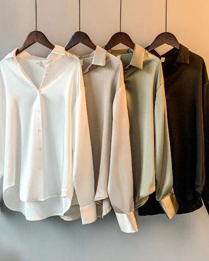 Damska koszula z satynowej tkaniny