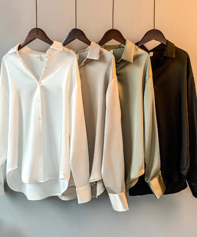 Damska koszula z satynowej tkaniny