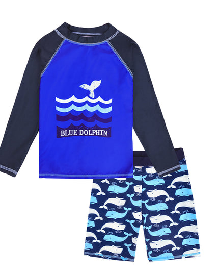 Dwuczęściowy kostium kąpielowy dla chłopców we wzory