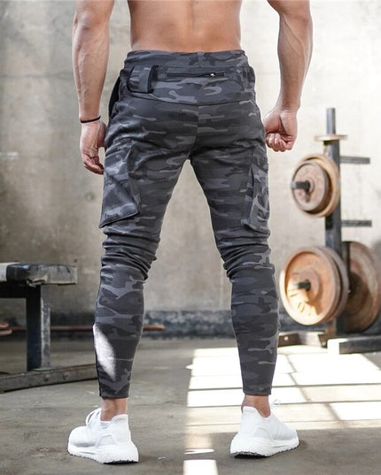 Męskie spodnie treningowe we wzór moro