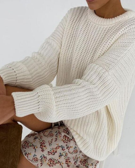 Damski sweter dziergany o kroju oversize