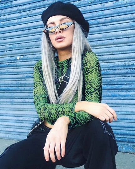 Damska koszulka z długim rękawem we wzór węża