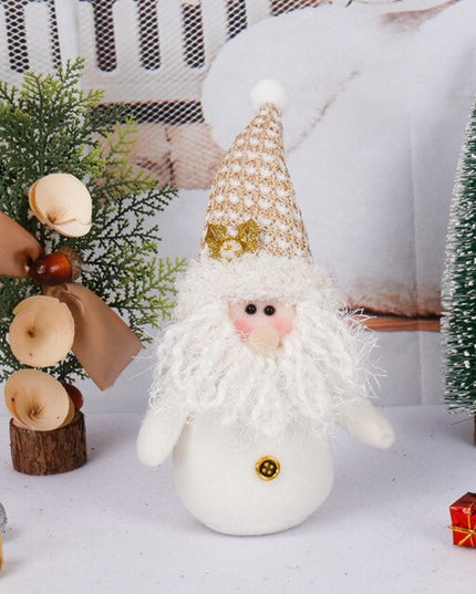 Świąteczna figurka złoto-biała w kształcie Mikołaja