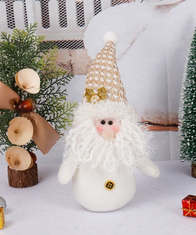 Świąteczna figurka złoto-biała w kształcie Mikołaja