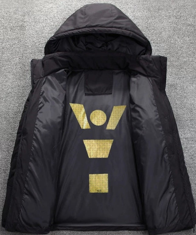 Męska kurtka zimowa pikowana z kapturem