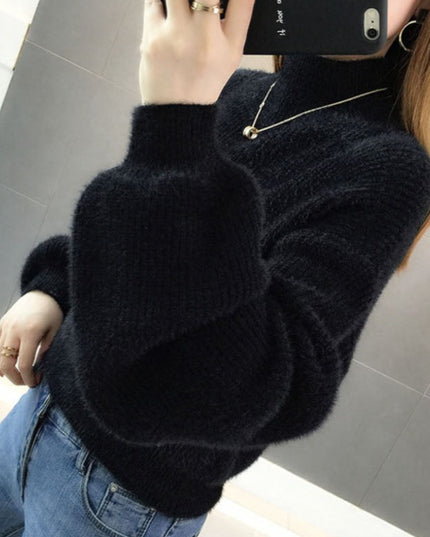 Damski sweter oversize z golfem