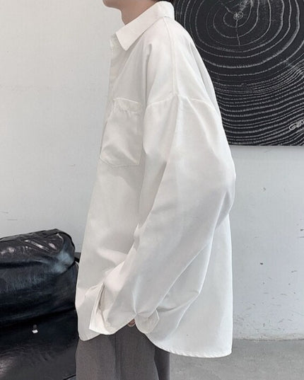 Męska koszula gładka o kroju oversize