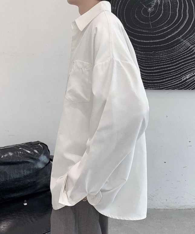 Męska koszula gładka o kroju oversize