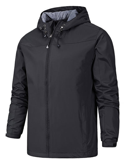 Męska kurtka przejściowa przeciwdeszczowa klasyczna z kapturem