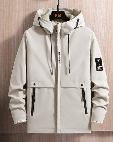 Męska kurtka zimowa pod szyję z kapturem