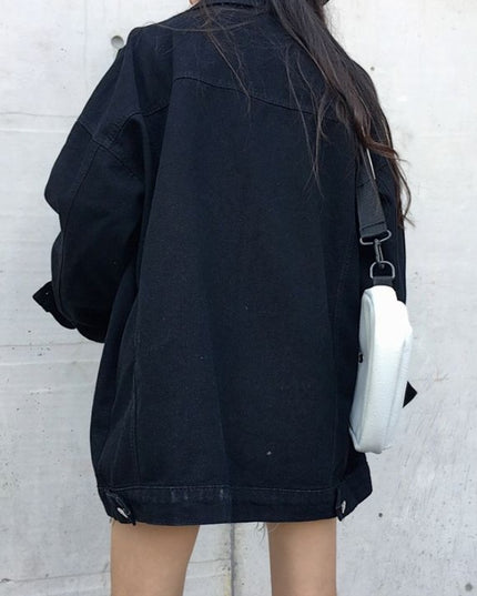 Damska kurtka jeansowa długa o luźnym kroju