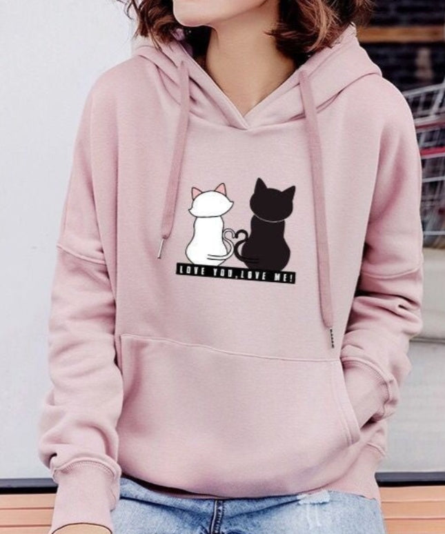 Damska bluza z nadrukiem z kotkami