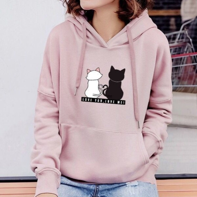 Damska bluza z nadrukiem z kotkami