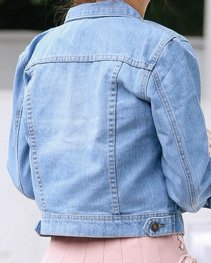 Damska kurtka jeansowa klasyczna o prostym kroju