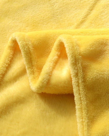 Koc flanelowy ciepły w żółtym kolorze