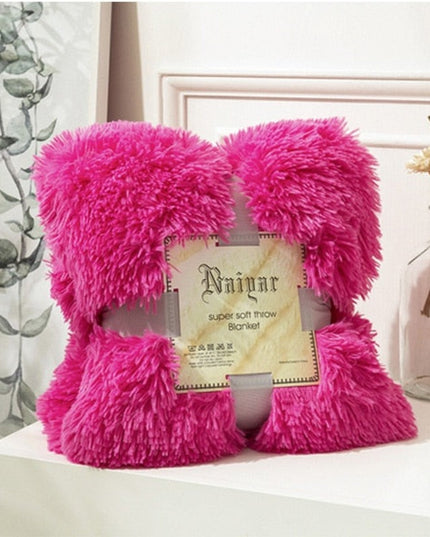 Miękki koc z długim włosiem