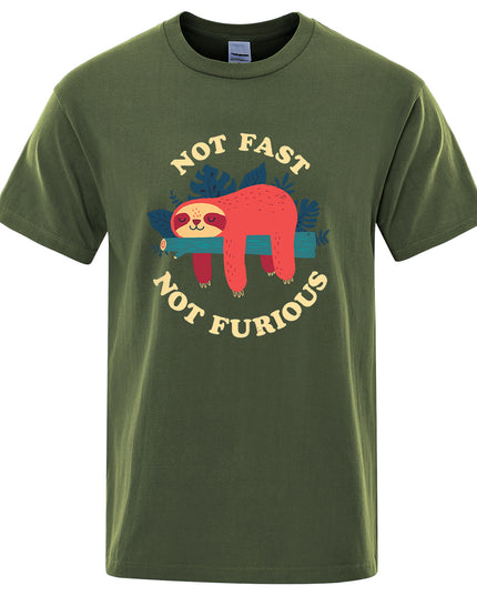 Męski T-shirt z napisem "NOT FAST NOT FURIOUS"