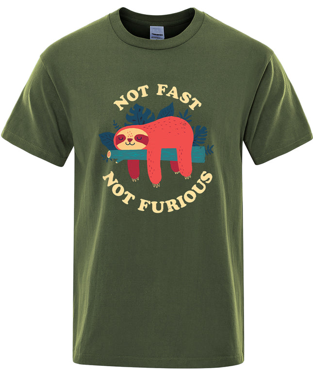 Męski T-shirt z napisem "NOT FAST NOT FURIOUS"