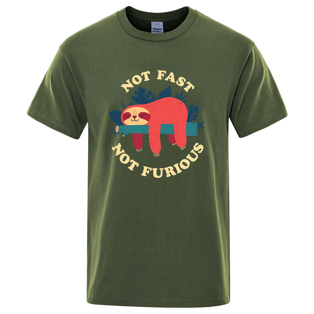 Męski T-shirt z napisem "NOT FAST NOT FURIOUS"