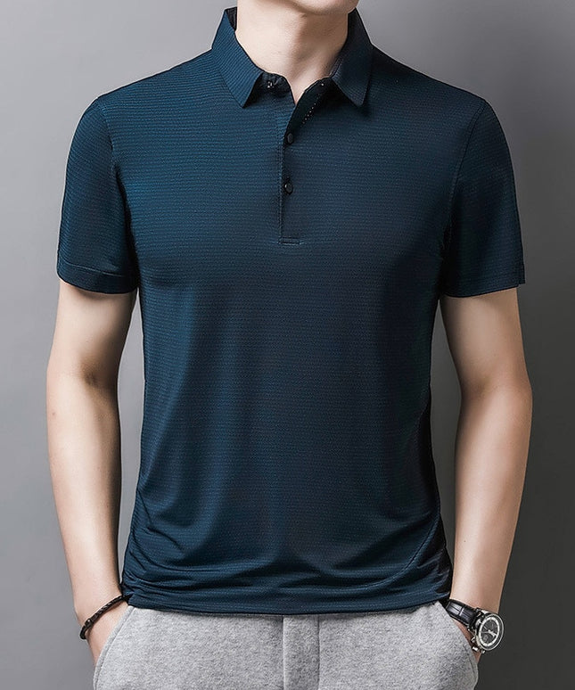 Męska koszulka polo z prążkowanej tkaniny