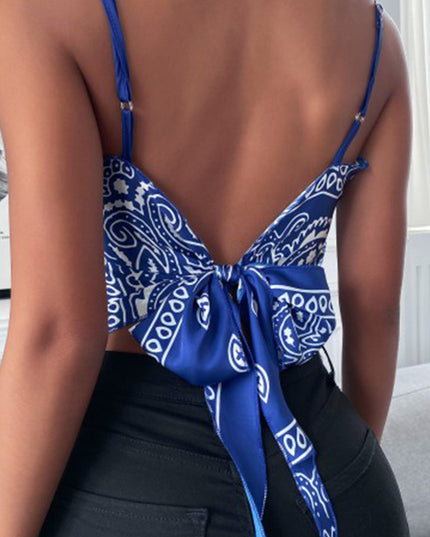 Damski top na ramiączkach typu chusta bandana