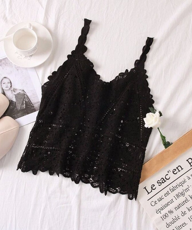 Damski koronkowy top na ramiączkach