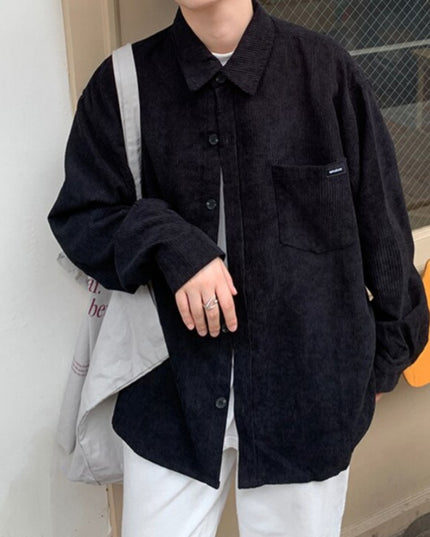 Męska koszula sztruksowa o kroju oversize