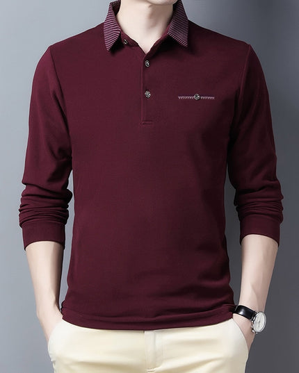 Męska koszulka z długim rękawem typu polo