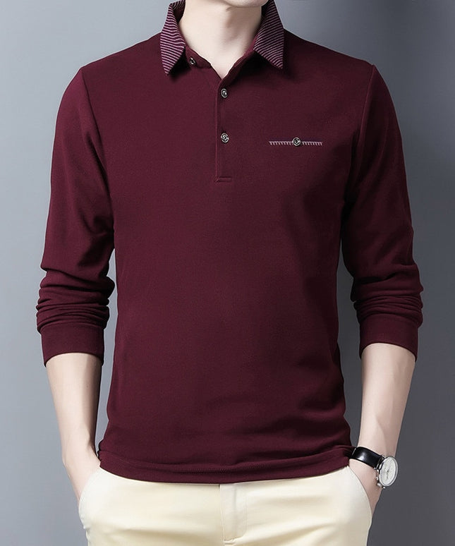 Męska koszulka z długim rękawem typu polo