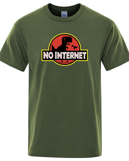 Męski T-shirt z napisem "NO INTERNET"